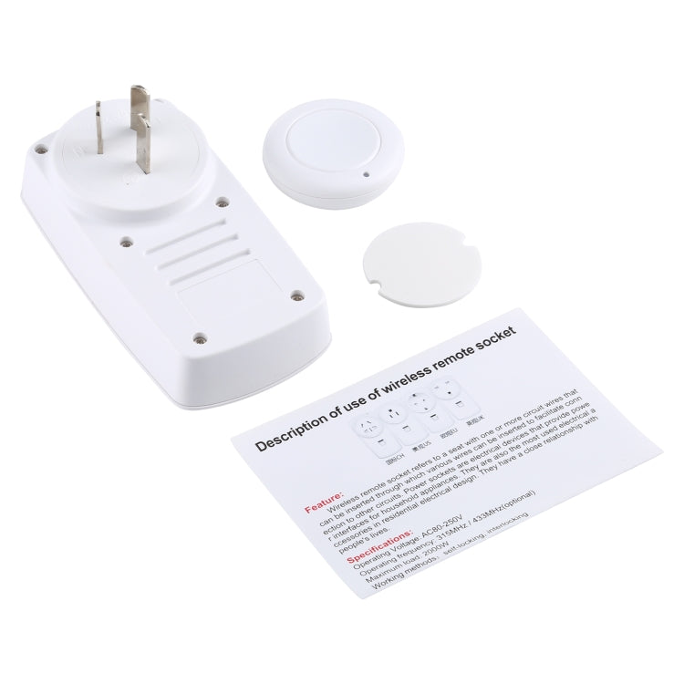 AK-DL220 220V Smart Wireless Remote Control Socket with Remote Control, Plug Type:AU Plug