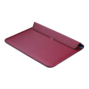 PU Leather Ultra-thin Envelope Bag Laptop Bag for MacBook Air / Pro 11 inch, with Stand Function(Wine Red)