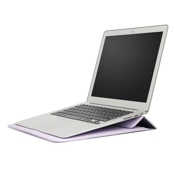 PU Leather Ultra-thin Envelope Bag Laptop Bag for MacBook Air / Pro 11 inch, with Stand Function(Light Purple)