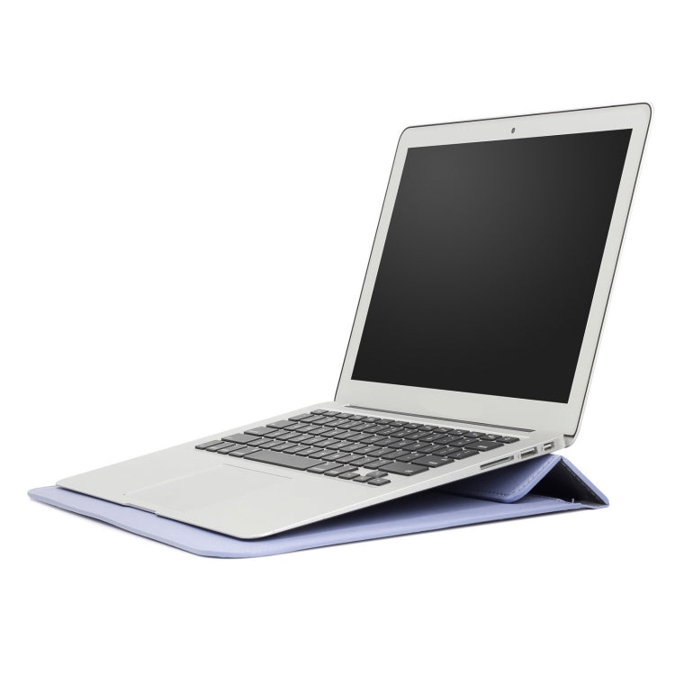 PU Leather Ultra-thin Envelope Bag Laptop Bag for MacBook Air / Pro 11 inch, with Stand Function(Tranquil Blue)