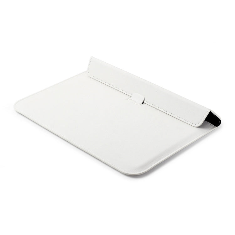 PU Leather Ultra-thin Envelope Bag Laptop Bag for MacBook Air / Pro 13 inch, with Stand Function(White)