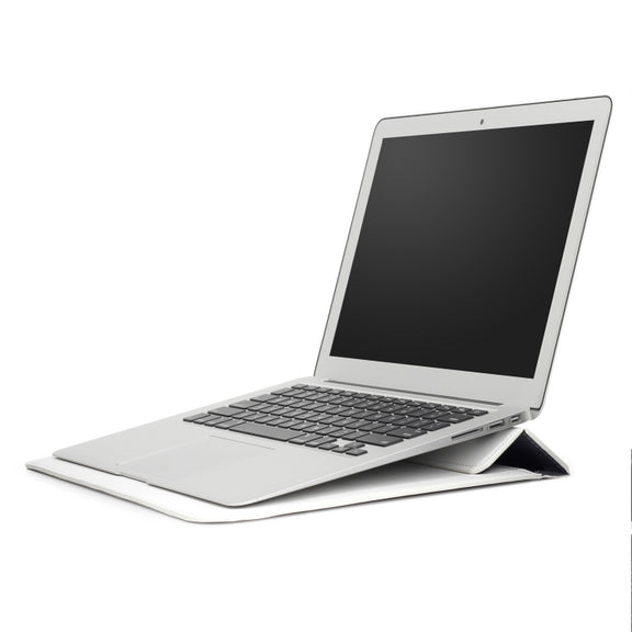 PU Leather Ultra-thin Envelope Bag Laptop Bag for MacBook Air / Pro 13 inch, with Stand Function(White)