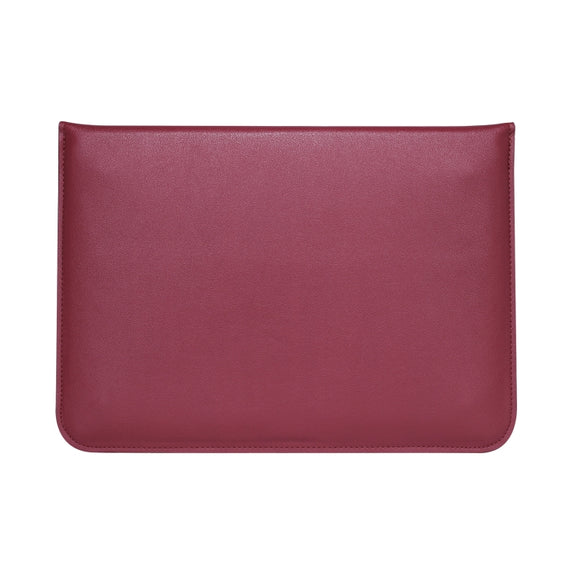 PU Leather Ultra-thin Envelope Bag Laptop Bag for MacBook Air / Pro 13 inch, with Stand Function(Wine Red)