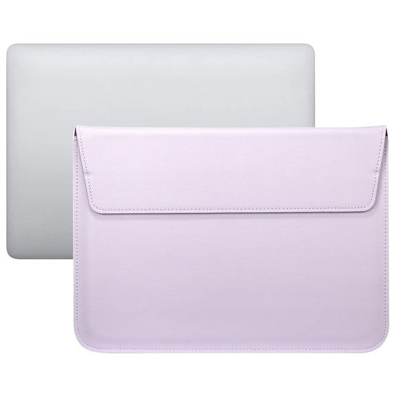 PU Leather Ultra-thin Envelope Bag Laptop Bag for MacBook Air / Pro 13 inch, with Stand Function(Light Purple)