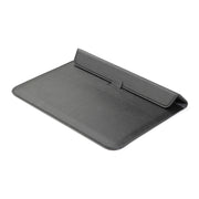 PU Leather Ultra-thin Envelope Bag Laptop Bag for MacBook Air / Pro 15 inch, with Stand Function(Black)