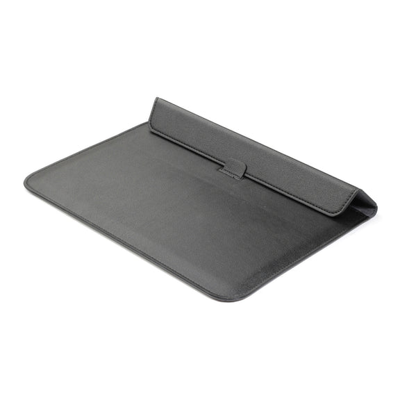 PU Leather Ultra-thin Envelope Bag Laptop Bag for MacBook Air / Pro 15 inch, with Stand Function(Black)