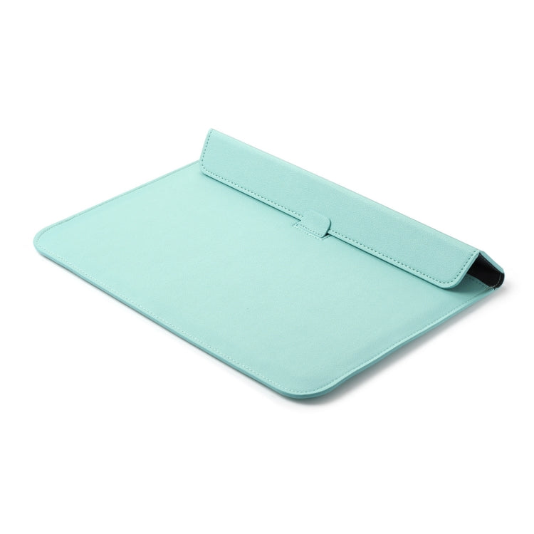PU Leather Ultra-thin Envelope Bag Laptop Bag for MacBook Air / Pro 15 inch, with Stand Function(Mint Green)