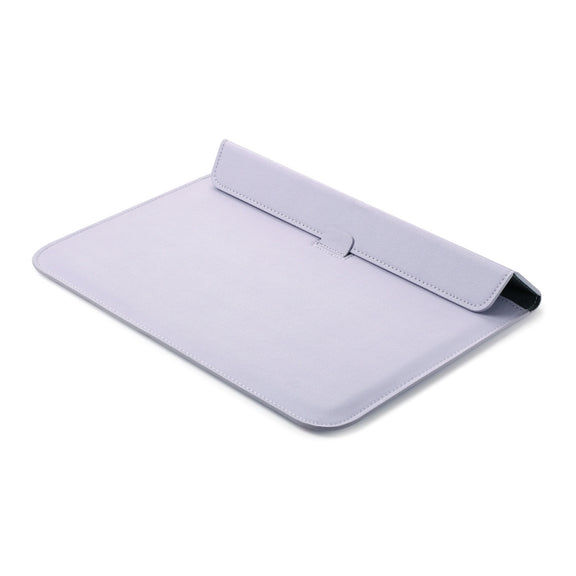 PU Leather Ultra-thin Envelope Bag Laptop Bag for MacBook Air / Pro 15 inch, with Stand Function(Light Purple)