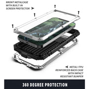 For iPhone 12 mini R-JUST Shockproof Water-resistant Dust-proof Metal + Silicone Protective Case with Holder (Silver)