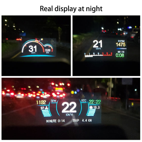 C1 OBD2 + GPS Mode Car HUD Head-up Display Compass / Speed / Water Temperature / Voltage Display / Speed Alarm / Fault Alarm
