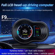 F9 OBD2 + GPS Mode Car HUD Head-up Display Speed / Water Temperature / Voltage Display