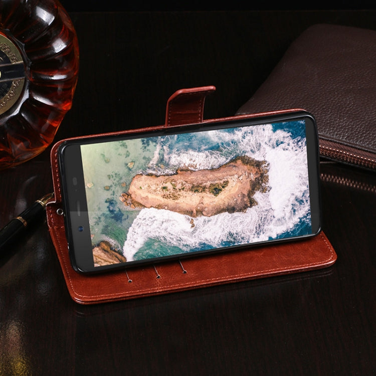 For Blackview BV5500 idewei Crazy Horse Texture Horizontal Flip Leather Case with Holder & Card Slots & Wallet(Yellow)