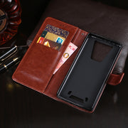 For Blackview BV6900 idewei Crazy Horse Texture Horizontal Flip Leather Case with Holder & Card Slots & Wallet(Black)