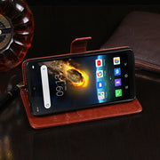For Blackview BV6900 idewei Crazy Horse Texture Horizontal Flip Leather Case with Holder & Card Slots & Wallet(Black)