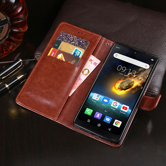 For Blackview BV6900 idewei Crazy Horse Texture Horizontal Flip Leather Case with Holder & Card Slots & Wallet(Yellow)