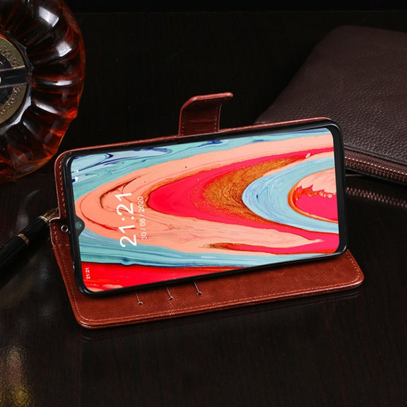 For Cubot Note 20 idewei Crazy Horse Texture Horizontal Flip Leather Case with Holder & Card Slots & Wallet(Yellow)