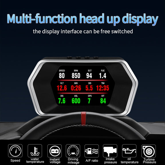 P17 Car HUD Head-up Display GPS Speed Meter Car OBD2 Fault Elimination Code
