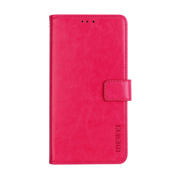 For TCL 10 Pro idewei Crazy Horse Texture Horizontal Flip Leather Case with Holder & Card Slots & Wallet(Rose Red)