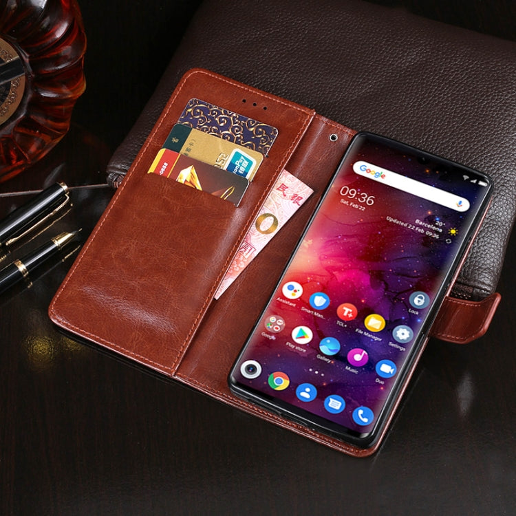 For TCL 10 Pro idewei Crazy Horse Texture Horizontal Flip Leather Case with Holder & Card Slots & Wallet(Rose Red)