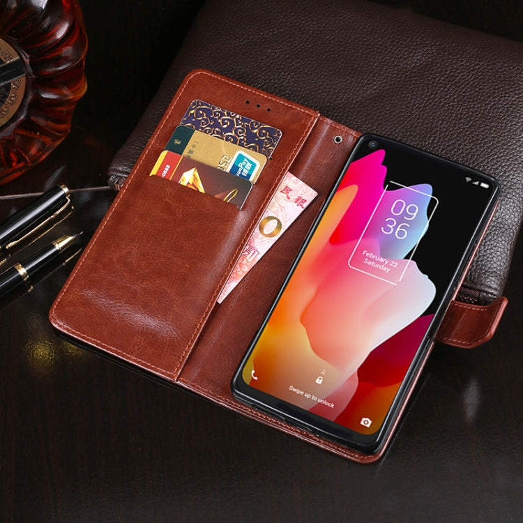 For TCL 10L idewei Crazy Horse Texture Horizontal Flip Leather Case with Holder & Card Slots & Wallet(Red)