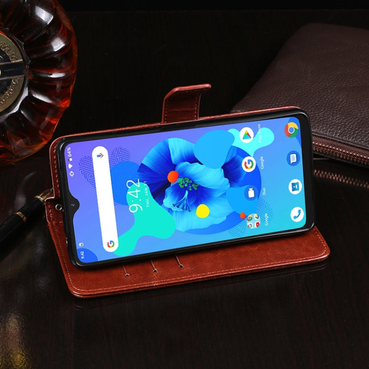 For Umidigi A7 idewei Crazy Horse Texture Horizontal Flip Leather Case with Holder & Card Slots & Wallet(Rose Red)