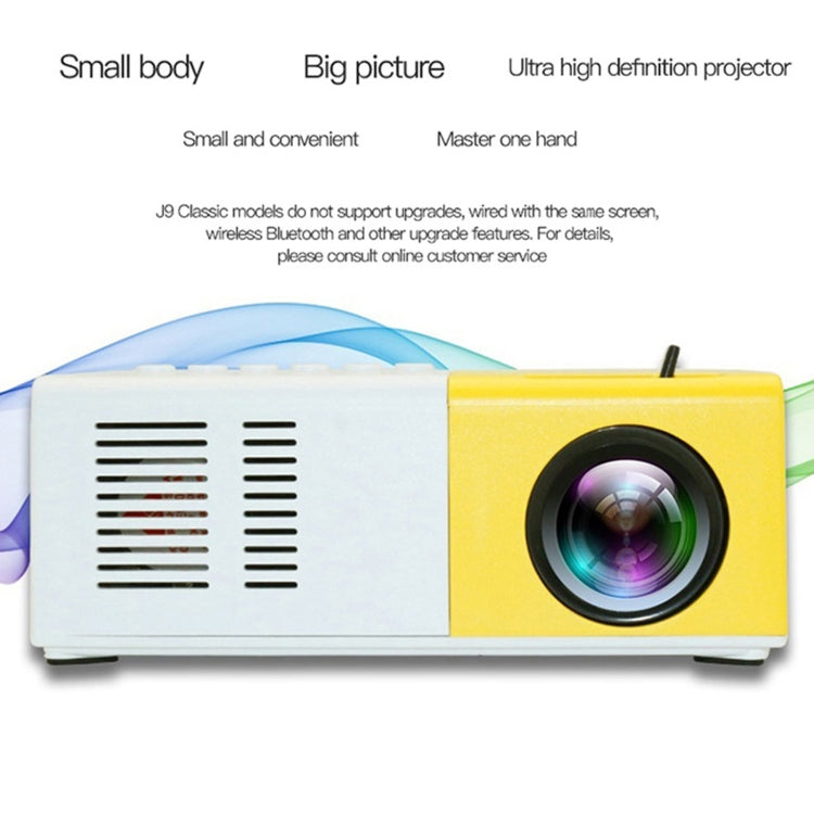 J9 1920x1080P 15 ANSI Portable Home Theater Mini LED HD Digital Projector, Basic Version, EU Plug(Black White)