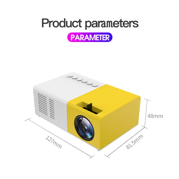 J9 1920x1080P 15 ANSI Portable Home Theater Mini LED HD Digital Projector, Basic Version, EU Plug(Black White)