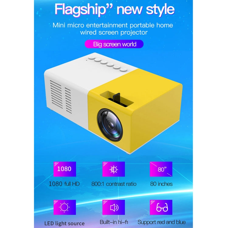 J9 1920x1080P 15 ANSI Portable Home Theater Mini LED HD Digital Projector, Basic Version, UK Plug(Black White)