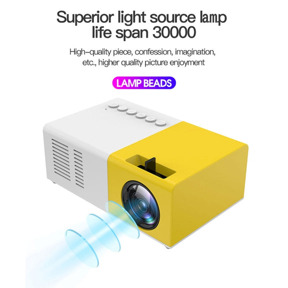 J9 1920x1080P 15 ANSI Portable Home Theater Mini LED HD Digital Projector, Basic Version, UK Plug(Black White)