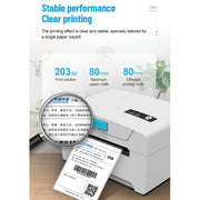 ZJ-8600 76x130 Single Paper Waybill Express Bill Label Printer, USB + Bluetooth Version, US Plug