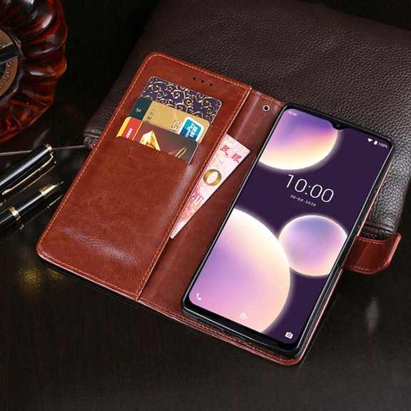 For Wiko View4 Lite idewei Crazy Horse Texture Horizontal Flip Leather Case with Holder & Card Slots & Wallet(Yellow)