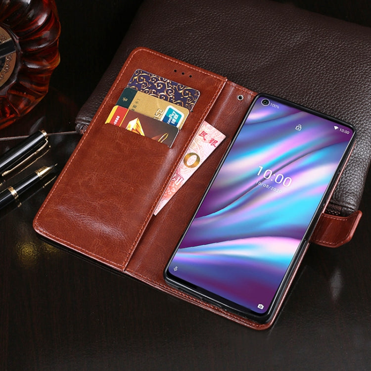 For Wiko View 5 idewei Crazy Horse Texture Horizontal Flip Leather Case with Holder & Card Slots & Wallet(Rose Red)