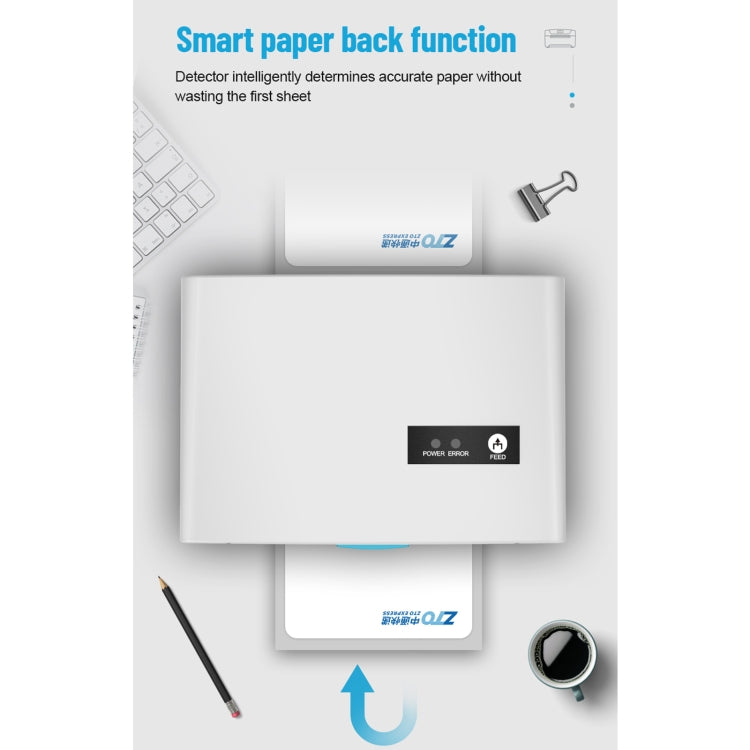 ZJ-8600 76x130 Single Paper Waybill Express Bill Label Printer, EU Plug