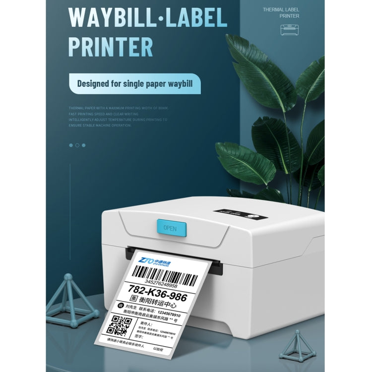 ZJ-8600 76x130 Single Paper Waybill Express Bill Label Printer, US Plug
