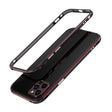 For iPhone 12 Aurora Series Lens Protector + Metal Frame Protective Case(Black Red) - iPhone 12 / 12 Pro Cases by PMC TechLife | Online Shopping South Africa | PMC TechLife