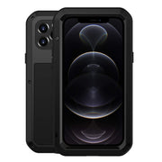 For iPhone 12 Pro LOVE MEI Metal Shockproof Life Water-resistant Dustproof Protective Case(Black)