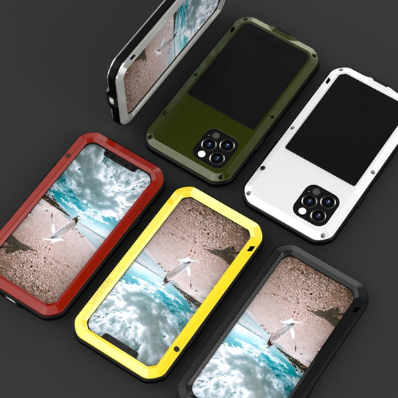 For iPhone 12 Pro LOVE MEI Metal Shockproof Life Water-resistant Dustproof Protective Case(Black)