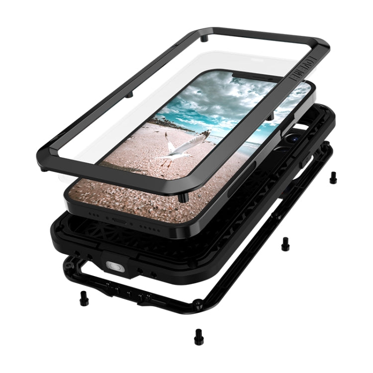 For iPhone 12 Pro LOVE MEI Metal Shockproof Life Water-resistant Dustproof Protective Case(Silver)