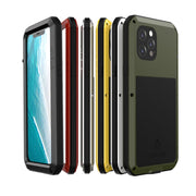 For iPhone 12 Pro Max LOVE MEI Metal Shockproof Life Water-resistant Dustproof Protective Case(Black)