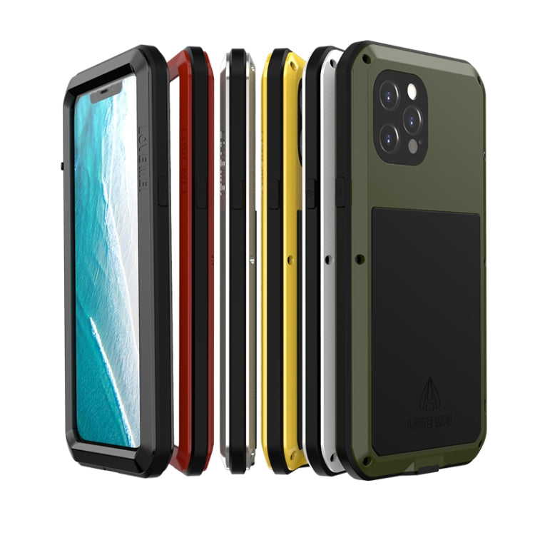 For iPhone 12 Pro Max LOVE MEI Metal Shockproof Life Water-resistant Dustproof Protective Case(Black)