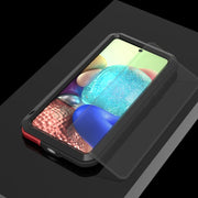 For Samsung Galaxy A71 5G LOVE MEI Metal Shockproof Water-resistant Dustproof Protective Case with Glass(Black)