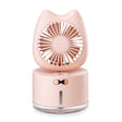 BD-MM1 Cat Shape Household Desktop Rechargeable Spray Humidifier Fan (Pink) - Electric Fans by PMC TechLife | Online Shopping South Africa | PMC TechLife | Buy Now Pay Later Mobicred