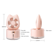 BD-MM1 Cat Shape Household Desktop Rechargeable Spray Humidifier Fan (Green)