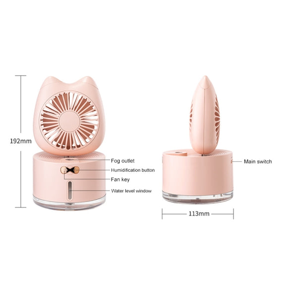 BD-MM1 Cat Shape Household Desktop Rechargeable Spray Humidifier Fan (Green)