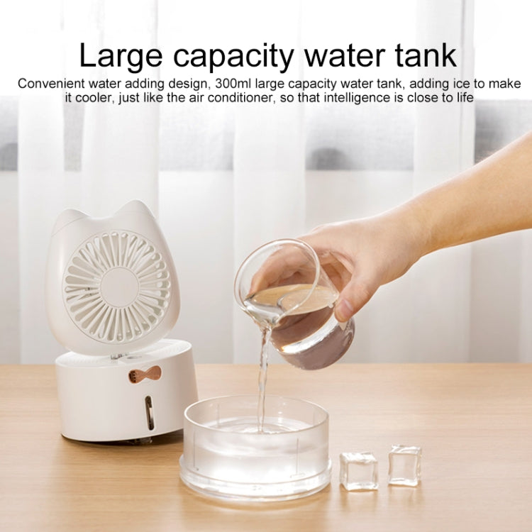 BD-MM1 Cat Shape Household Desktop Rechargeable Spray Humidifier Fan (Green)