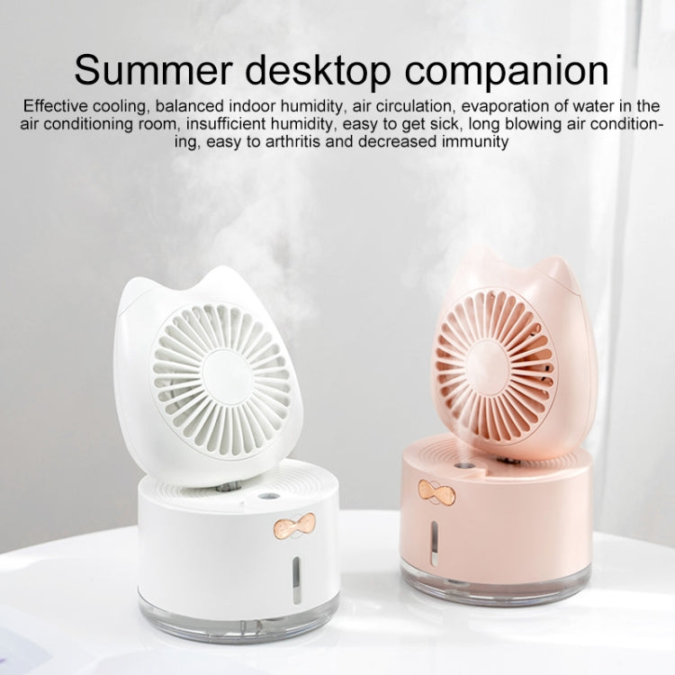 BD-MM1 Cat Shape Household Desktop Rechargeable Spray Humidifier Fan (Green)