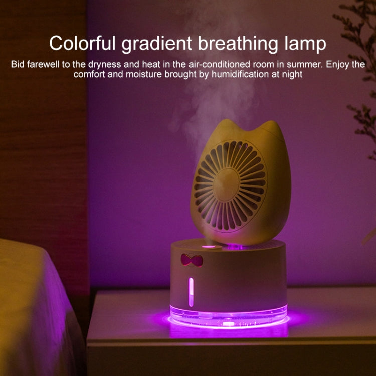 BD-MM1 Cat Shape Household Desktop Rechargeable Spray Humidifier Fan (Green)
