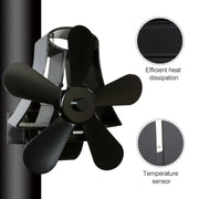 YL-106 5-Blade High Temperature Aluminum Heat Powered Fireplace Stove Fan(Silver)