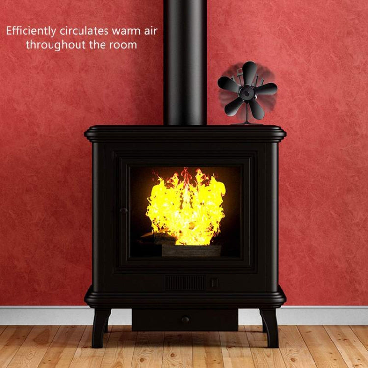 YL602 5-Blade High Temperature Metal Heat Powered Fireplace Stove Fan (Gold)