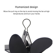 4-Blade Aluminum Heat Powered Fireplace Stove Fan (Black)
